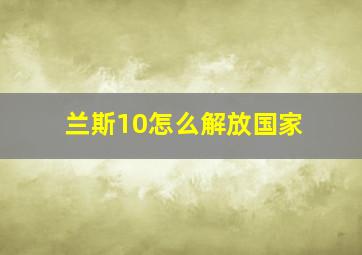 兰斯10怎么解放国家