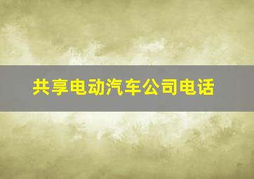 共享电动汽车公司电话