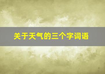 关于天气的三个字词语