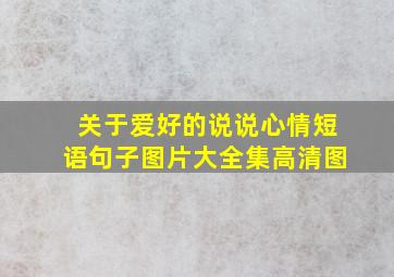 关于爱好的说说心情短语句子图片大全集高清图