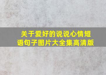 关于爱好的说说心情短语句子图片大全集高清版