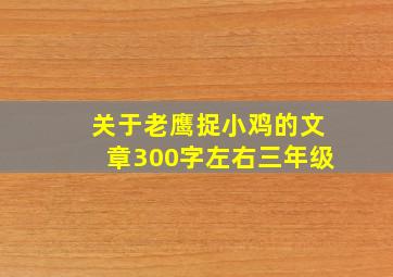 关于老鹰捉小鸡的文章300字左右三年级