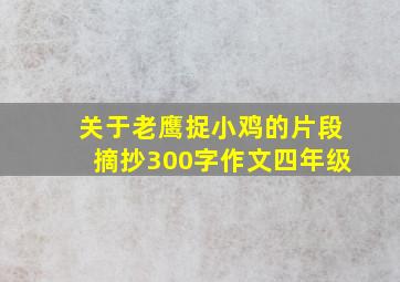 关于老鹰捉小鸡的片段摘抄300字作文四年级