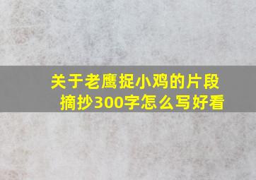 关于老鹰捉小鸡的片段摘抄300字怎么写好看