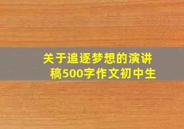 关于追逐梦想的演讲稿500字作文初中生