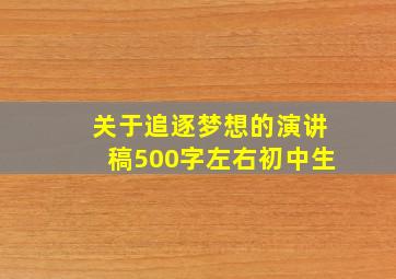 关于追逐梦想的演讲稿500字左右初中生