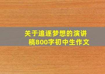 关于追逐梦想的演讲稿800字初中生作文