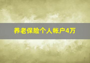 养老保险个人帐户4万