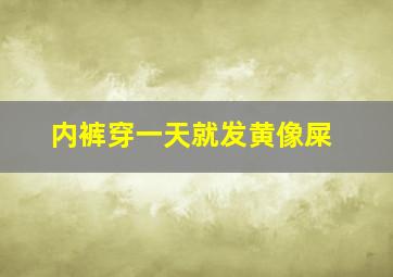 内裤穿一天就发黄像屎