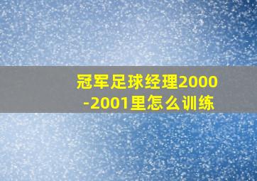 冠军足球经理2000-2001里怎么训练