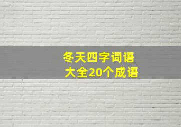 冬天四字词语大全20个成语