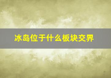 冰岛位于什么板块交界