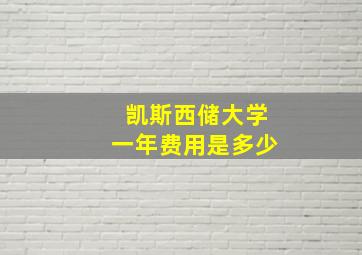 凯斯西储大学一年费用是多少