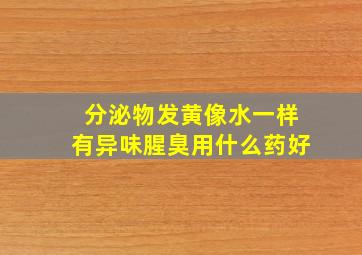 分泌物发黄像水一样有异味腥臭用什么药好