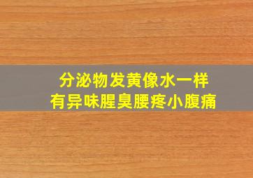 分泌物发黄像水一样有异味腥臭腰疼小腹痛