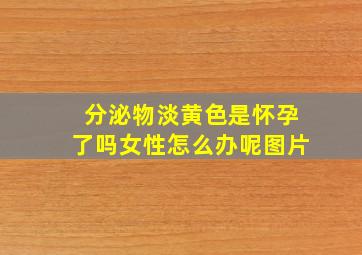 分泌物淡黄色是怀孕了吗女性怎么办呢图片