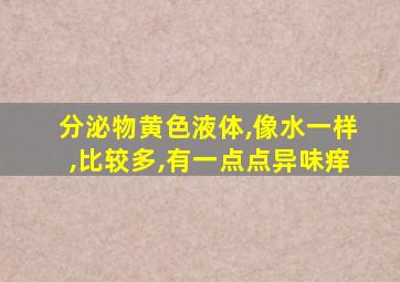 分泌物黄色液体,像水一样,比较多,有一点点异味痒