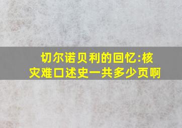 切尔诺贝利的回忆:核灾难口述史一共多少页啊