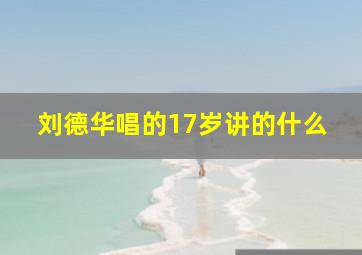 刘德华唱的17岁讲的什么