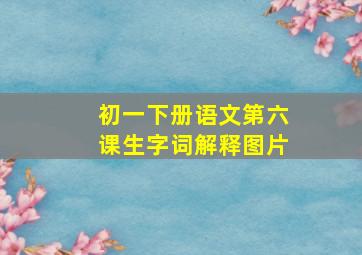 初一下册语文第六课生字词解释图片