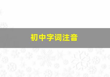 初中字词注音