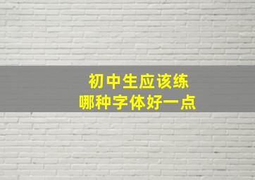 初中生应该练哪种字体好一点