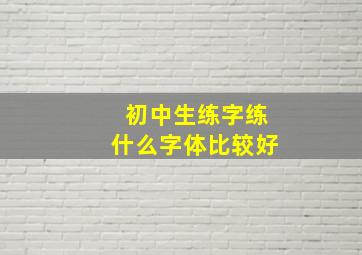 初中生练字练什么字体比较好