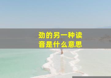 劲的另一种读音是什么意思