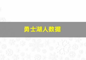 勇士湖人数据