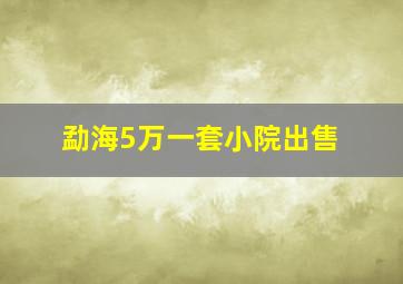 勐海5万一套小院出售