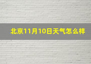 北京11月10日天气怎么样