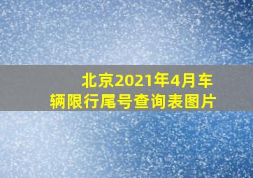 北京2021年4月车辆限行尾号查询表图片