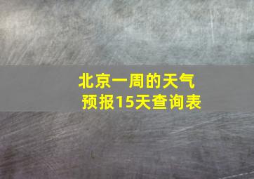 北京一周的天气预报15天查询表