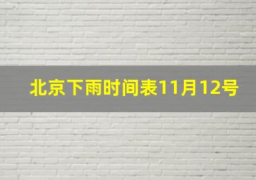 北京下雨时间表11月12号