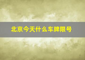 北京今天什么车牌限号