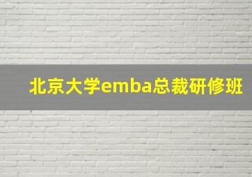 北京大学emba总裁研修班