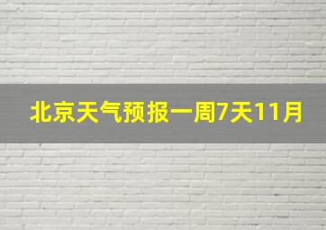 北京天气预报一周7天11月