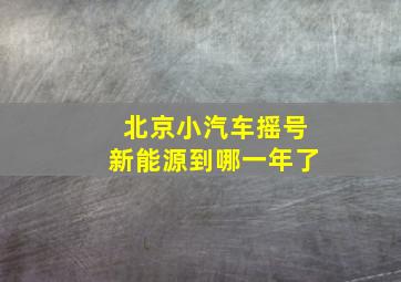 北京小汽车摇号新能源到哪一年了