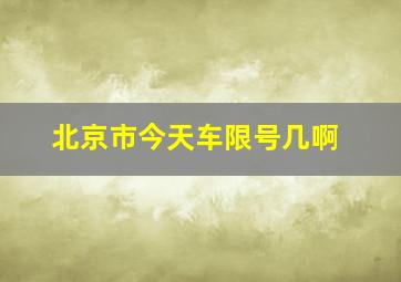 北京市今天车限号几啊