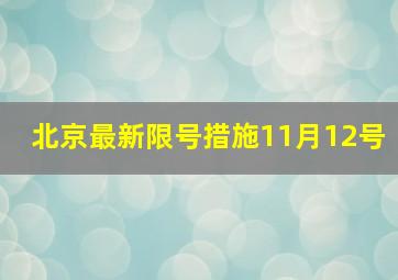 北京最新限号措施11月12号