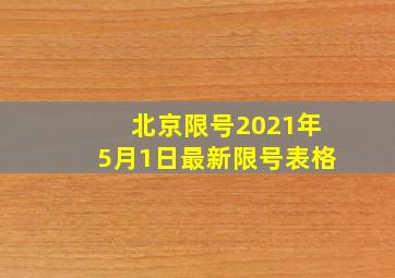 北京限号2021年5月1日最新限号表格