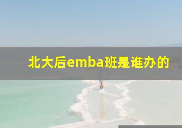 北大后emba班是谁办的