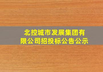 北控城市发展集团有限公司招投标公告公示