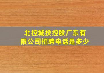 北控城投控股广东有限公司招聘电话是多少