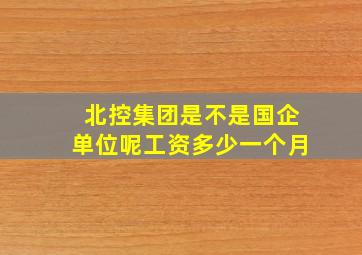 北控集团是不是国企单位呢工资多少一个月