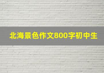 北海景色作文800字初中生