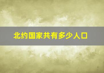 北约国家共有多少人口