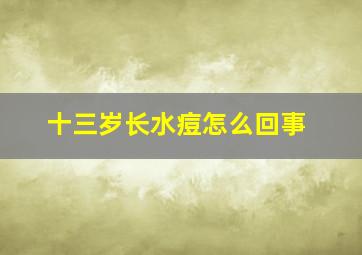 十三岁长水痘怎么回事