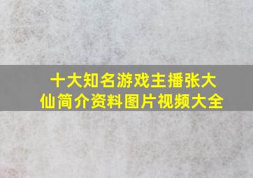 十大知名游戏主播张大仙简介资料图片视频大全