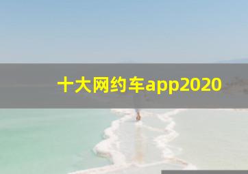 十大网约车app2020